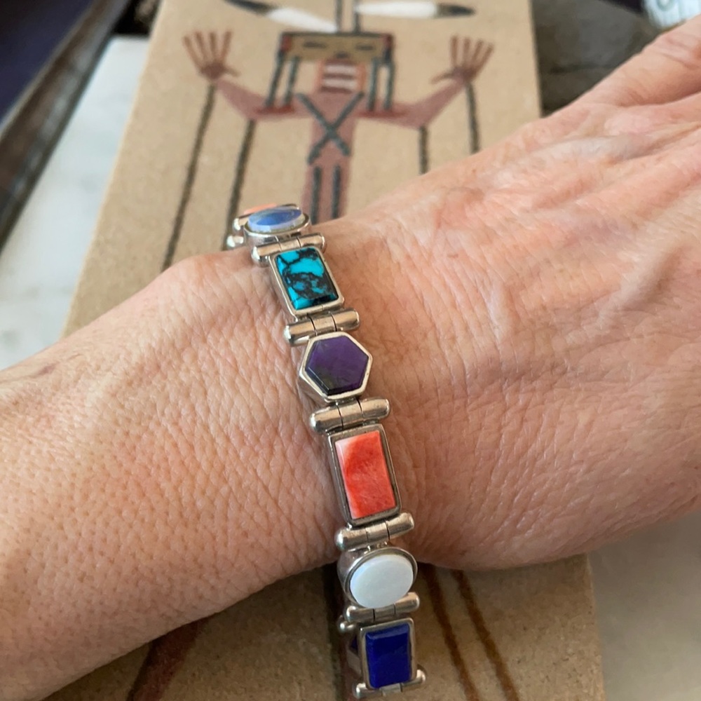 Vintage Native American Link Reversible Bracelet - Picture 12 of 16